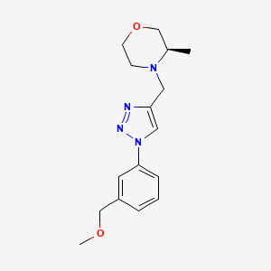 molecular formula C16H22N4O2 B7446513 (3R)-4-[[1-[3-(methoxymethyl)phenyl]triazol-4-yl]methyl]-3-methylmorpholine 