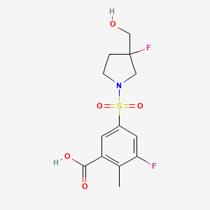 3-Fluoro-5-[3-fluoro-3-(hydroxymethyl)pyrrolidin-1-yl]sulfonyl-2-methylbenzoic acid