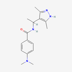 molecular formula C16H22N4O B7446529 4-(dimethylamino)-N-[1-(3,5-dimethyl-1H-pyrazol-4-yl)ethyl]benzamide 