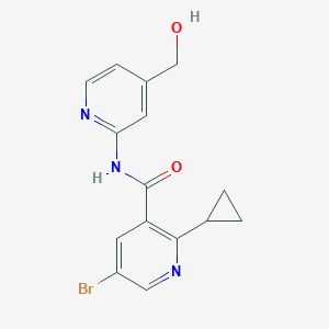 molecular formula C15H14BrN3O2 B7446538 5-bromo-2-cyclopropyl-N-[4-(hydroxymethyl)pyridin-2-yl]pyridine-3-carboxamide 