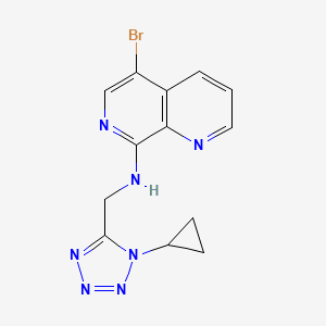 molecular formula C13H12BrN7 B7446542 5-bromo-N-[(1-cyclopropyltetrazol-5-yl)methyl]-1,7-naphthyridin-8-amine 