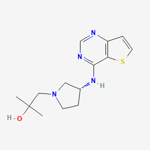 2-methyl-1-[(3R)-3-(thieno[3,2-d]pyrimidin-4-ylamino)pyrrolidin-1-yl]propan-2-ol