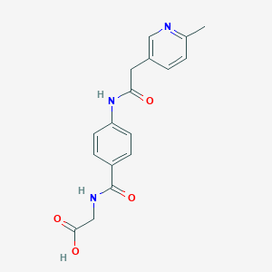 molecular formula C17H17N3O4 B7446569 2-[[4-[[2-(6-Methylpyridin-3-yl)acetyl]amino]benzoyl]amino]acetic acid 