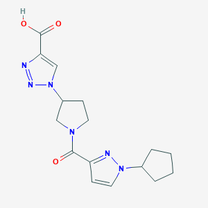 1-[1-(1-Cyclopentylpyrazole-3-carbonyl)pyrrolidin-3-yl]triazole-4-carboxylic acid