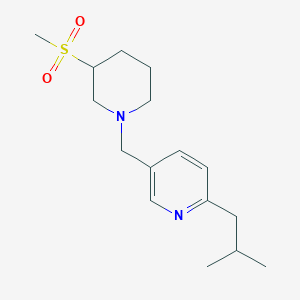 molecular formula C16H26N2O2S B7446588 2-(2-Methylpropyl)-5-[(3-methylsulfonylpiperidin-1-yl)methyl]pyridine 