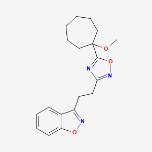 3-[2-[5-(1-Methoxycycloheptyl)-1,2,4-oxadiazol-3-yl]ethyl]-1,2-benzoxazole