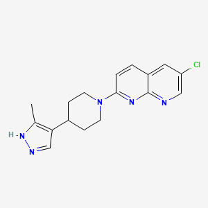 molecular formula C17H18ClN5 B7446607 6-chloro-2-[4-(5-methyl-1H-pyrazol-4-yl)piperidin-1-yl]-1,8-naphthyridine 