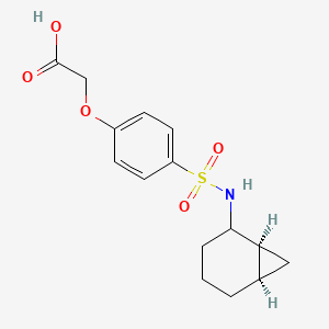 molecular formula C15H19NO5S B7446614 2-[4-[[(1S,6R)-2-bicyclo[4.1.0]heptanyl]sulfamoyl]phenoxy]acetic acid 