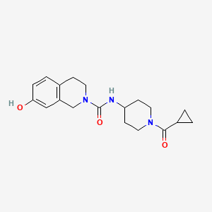 molecular formula C19H25N3O3 B7446617 N-[1-(cyclopropanecarbonyl)piperidin-4-yl]-7-hydroxy-3,4-dihydro-1H-isoquinoline-2-carboxamide 