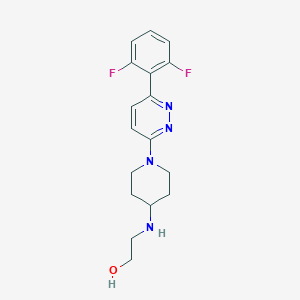 molecular formula C17H20F2N4O B7446620 2-[[1-[6-(2,6-Difluorophenyl)pyridazin-3-yl]piperidin-4-yl]amino]ethanol 