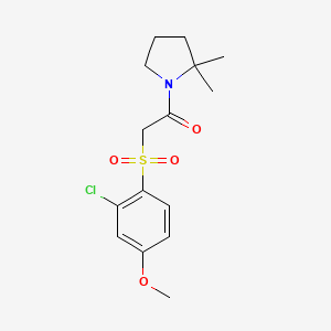 2-(2-Chloro-4-methoxyphenyl)sulfonyl-1-(2,2-dimethylpyrrolidin-1-yl)ethanone