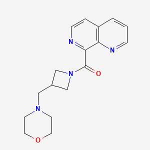 molecular formula C17H20N4O2 B7446645 [3-(Morpholin-4-ylmethyl)azetidin-1-yl]-(1,7-naphthyridin-8-yl)methanone 