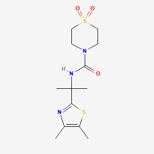 N-[2-(4,5-dimethyl-1,3-thiazol-2-yl)propan-2-yl]-1,1-dioxo-1,4-thiazinane-4-carboxamide