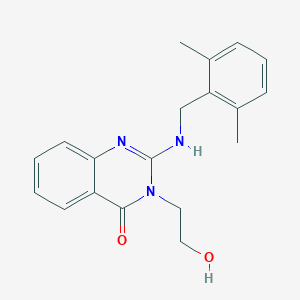 molecular formula C19H21N3O2 B7446649 2-[(2,6-Dimethylphenyl)methylamino]-3-(2-hydroxyethyl)quinazolin-4-one 