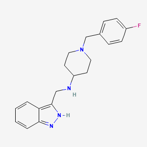 molecular formula C20H23FN4 B7446698 1-[(4-fluorophenyl)methyl]-N-(2H-indazol-3-ylmethyl)piperidin-4-amine 