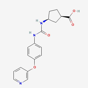 molecular formula C18H19N3O4 B7446733 (1R,3S)-3-[(4-pyridin-3-yloxyphenyl)carbamoylamino]cyclopentane-1-carboxylic acid 