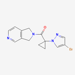 molecular formula C14H13BrN4O B7446743 [1-(4-Bromopyrazol-1-yl)cyclopropyl]-(1,3-dihydropyrrolo[3,4-c]pyridin-2-yl)methanone 