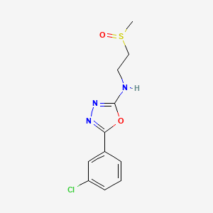 5-(3-chlorophenyl)-N-(2-methylsulfinylethyl)-1,3,4-oxadiazol-2-amine