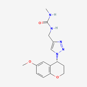 molecular formula C15H19N5O3 B7446759 1-[[1-[(4R)-6-methoxy-3,4-dihydro-2H-chromen-4-yl]triazol-4-yl]methyl]-3-methylurea 