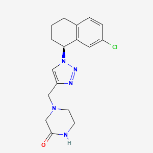 4-[[1-[(1S)-7-chloro-1,2,3,4-tetrahydronaphthalen-1-yl]triazol-4-yl]methyl]piperazin-2-one