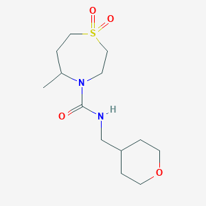 5-methyl-N-(oxan-4-ylmethyl)-1,1-dioxo-1,4-thiazepane-4-carboxamide