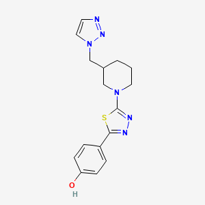 4-[5-[3-(Triazol-1-ylmethyl)piperidin-1-yl]-1,3,4-thiadiazol-2-yl]phenol