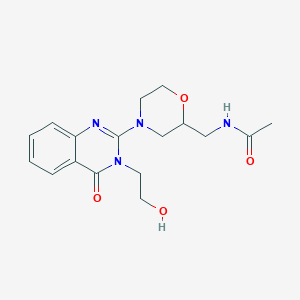 N-[[4-[3-(2-hydroxyethyl)-4-oxoquinazolin-2-yl]morpholin-2-yl]methyl]acetamide