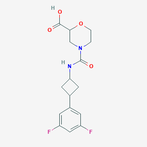 4-[[3-(3,5-Difluorophenyl)cyclobutyl]carbamoyl]morpholine-2-carboxylic acid