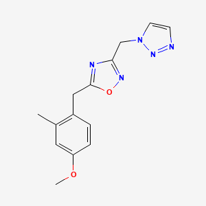 5-[(4-Methoxy-2-methylphenyl)methyl]-3-(triazol-1-ylmethyl)-1,2,4-oxadiazole