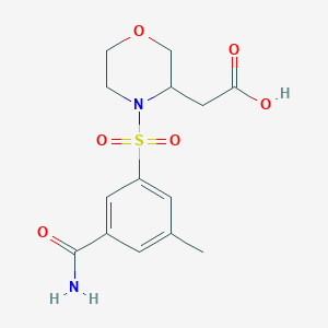 2-[4-(3-Carbamoyl-5-methylphenyl)sulfonylmorpholin-3-yl]acetic acid