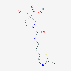 3-(Methoxymethyl)-1-[2-(2-methyl-1,3-thiazol-5-yl)ethylcarbamoyl]pyrrolidine-3-carboxylic acid