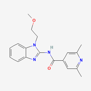 molecular formula C18H20N4O2 B7447015 N-[1-(2-methoxyethyl)benzimidazol-2-yl]-2,6-dimethylpyridine-4-carboxamide 