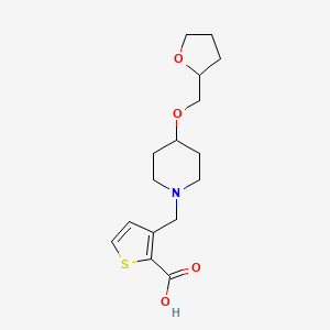 3-[[4-(Oxolan-2-ylmethoxy)piperidin-1-yl]methyl]thiophene-2-carboxylic acid