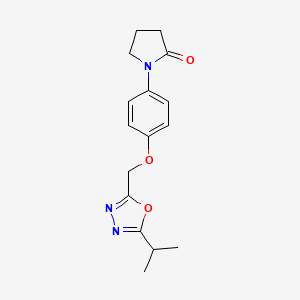 molecular formula C16H19N3O3 B7447028 1-[4-[(5-Propan-2-yl-1,3,4-oxadiazol-2-yl)methoxy]phenyl]pyrrolidin-2-one 