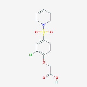 molecular formula C13H14ClNO5S B7447031 2-[2-chloro-4-(3,6-dihydro-2H-pyridin-1-ylsulfonyl)phenoxy]acetic acid 