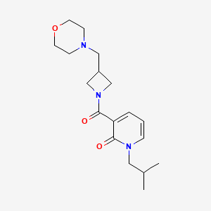 1-(2-Methylpropyl)-3-[3-(morpholin-4-ylmethyl)azetidine-1-carbonyl]pyridin-2-one