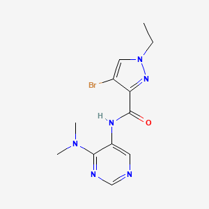 molecular formula C12H15BrN6O B7447059 4-bromo-N-[4-(dimethylamino)pyrimidin-5-yl]-1-ethylpyrazole-3-carboxamide 