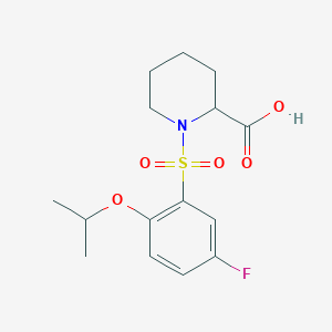 1-(5-Fluoro-2-propan-2-yloxyphenyl)sulfonylpiperidine-2-carboxylic acid