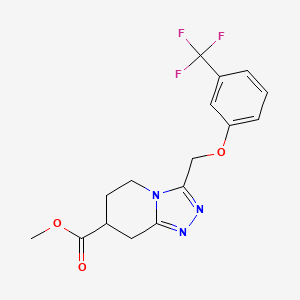 Methyl 3-[[3-(trifluoromethyl)phenoxy]methyl]-5,6,7,8-tetrahydro-[1,2,4]triazolo[4,3-a]pyridine-7-carboxylate