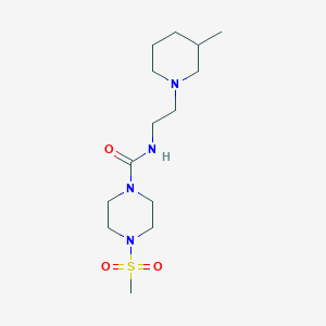 N-[2-(3-methylpiperidin-1-yl)ethyl]-4-methylsulfonylpiperazine-1-carboxamide