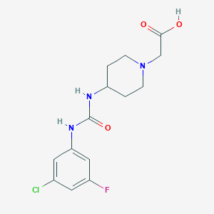 2-[4-[(3-Chloro-5-fluorophenyl)carbamoylamino]piperidin-1-yl]acetic acid