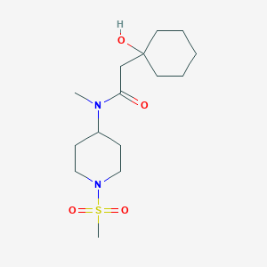 molecular formula C15H28N2O4S B7447145 2-(1-hydroxycyclohexyl)-N-methyl-N-(1-methylsulfonylpiperidin-4-yl)acetamide 