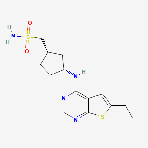 [(1S,3R)-3-[(6-ethylthieno[2,3-d]pyrimidin-4-yl)amino]cyclopentyl]methanesulfonamide