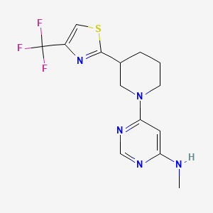 N-methyl-6-[3-[4-(trifluoromethyl)-1,3-thiazol-2-yl]piperidin-1-yl]pyrimidin-4-amine