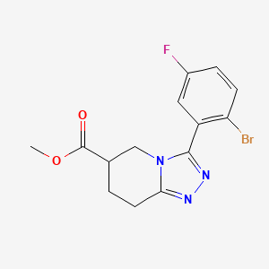 Methyl 3-(2-bromo-5-fluorophenyl)-5,6,7,8-tetrahydro-[1,2,4]triazolo[4,3-a]pyridine-6-carboxylate