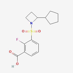 3-(2-Cyclopentylazetidin-1-yl)sulfonyl-2-fluorobenzoic acid