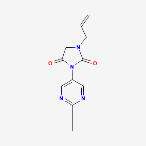 molecular formula C14H18N4O2 B7447201 3-(2-Tert-butylpyrimidin-5-yl)-1-prop-2-enylimidazolidine-2,4-dione 