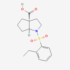 molecular formula C16H21NO4S B7447225 (3aR,6aS)-1-(2-ethylphenyl)sulfonyl-2,3,4,5,6,6a-hexahydrocyclopenta[b]pyrrole-3a-carboxylic acid 