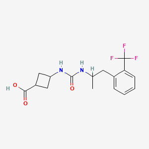 3-[1-[2-(Trifluoromethyl)phenyl]propan-2-ylcarbamoylamino]cyclobutane-1-carboxylic acid