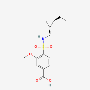 molecular formula C15H21NO5S B7447238 3-methoxy-4-[[(1R,2S)-2-propan-2-ylcyclopropyl]methylsulfamoyl]benzoic acid 